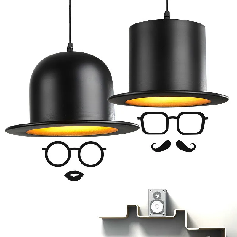 Фото Шляпа форма современный скандинавский подвесной светильник с E27 лампочкой
