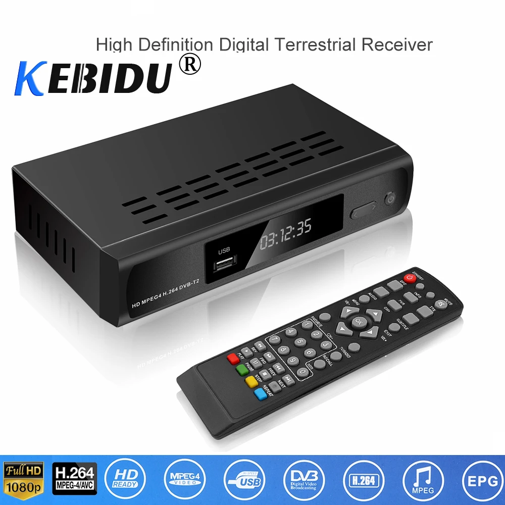 

KEBIDU M2 DVB-T/DVB-T2 TV Tuner Receiver TV Box HDMI CVBS 1080P Digital HD Satellite Receiver Terrestrial TV Receive Set Top Box