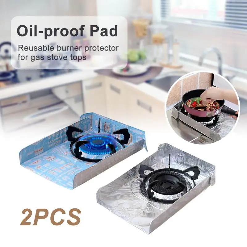 

2PCS Reusable Anti-Oil Gas Stove Protector Cover Burner Mat Anti-Dirty Stovetop Pads Kitchen Gas Stove Anti-oil Cleaning Pad