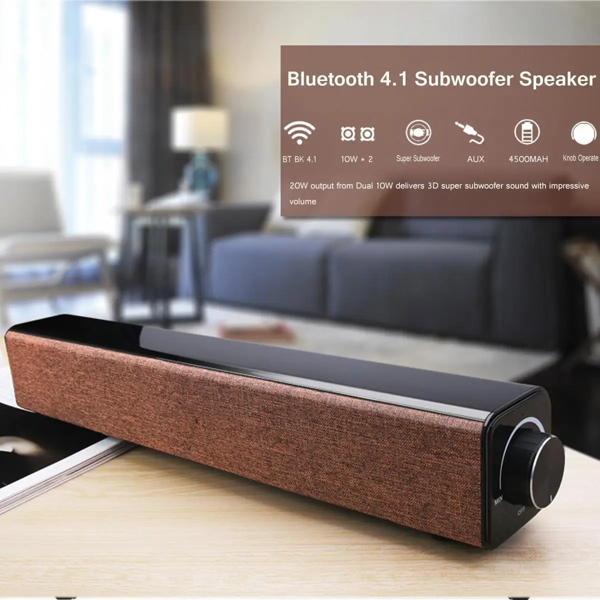 Home Theater 50W bluetooth Soundbar TV AUX Optic bluetooth Soundbar Speakers Soundbar with Subwoofer Speaker for TV with Remove