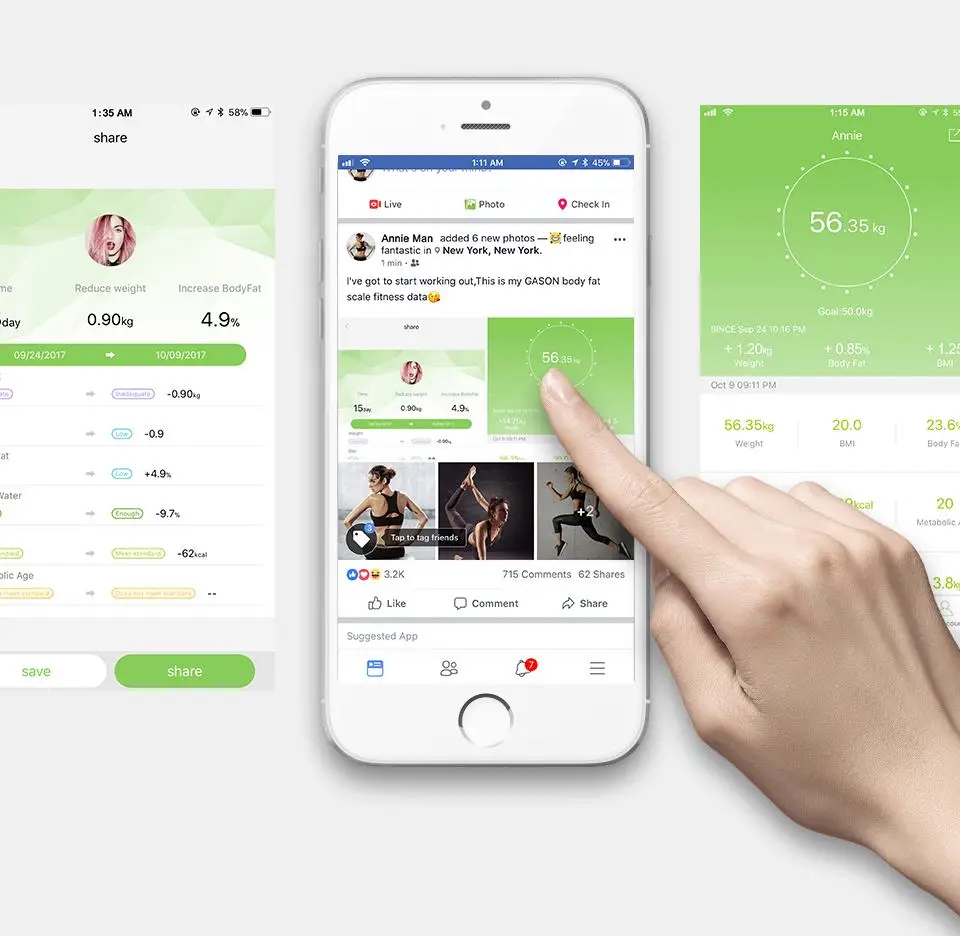 Electronic Digital Scale 13 Languages High Precision Weight Scale Smart LED Digital Weight Scale APP Android or IOS