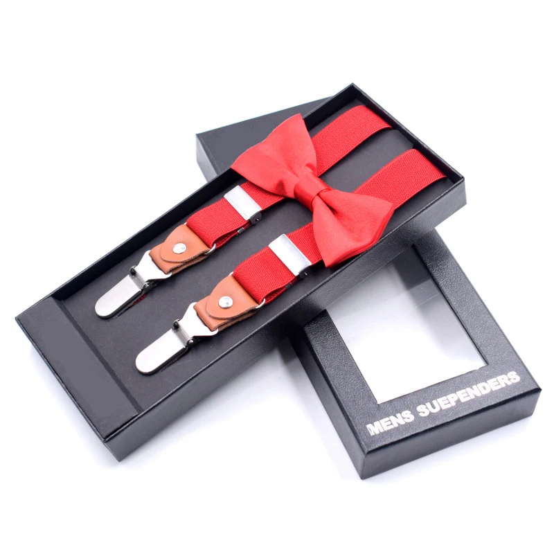 

2019 Explosion Models Children's Bow Tie Suit Strap Children's Stainless Steel Clip Fashion High Quality Hanging Pants Belt