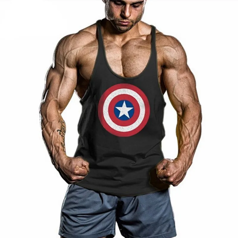 2019 летние майки мужские майка Стрингер Бодибилдинг золото Gymvest хлопок спортивная