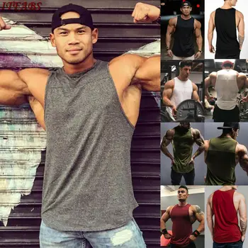 

2019 New Hot Men's Casual O-Neck Tank Top Sleeveless Muscle Hip Hop GYM Bodybuilding Size M-2XL