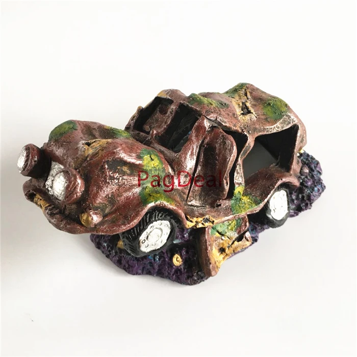 

Aquarium Ornament Broken Resin Car Decorations Aquatic Fish Tank Wreck Car Decoration L18cm*W9.5cm*H9cm free shipping