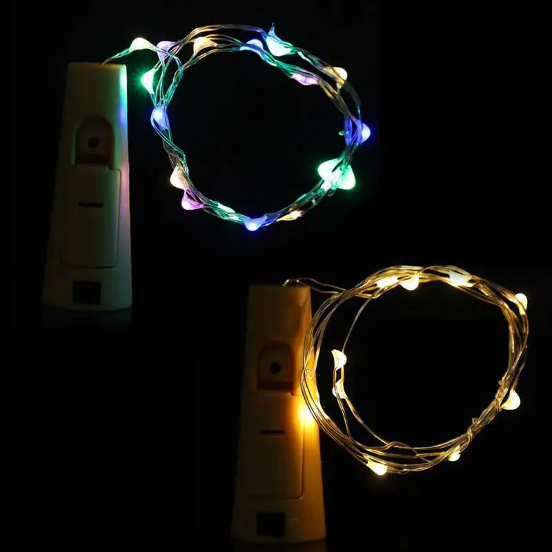 2Pcs LED Fairy Lights Lamp Cork Shape String Lights Wine Bottle Chrismas Party LED String Lights Battery Powered DIY Decoration