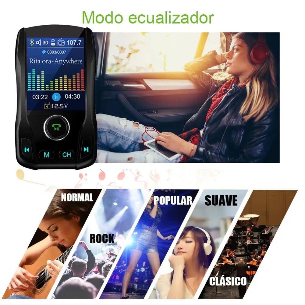 Автомобильный комплект громкой связи беспроводной Bluetooth fm-передатчик ЖК MP3-плеер USB зарядное устройство 3.1A автомобильные аксессуары громкой связи