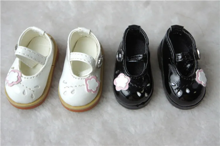 

JS-013 1/6 lovely BJD shoes color White/Black PU Leather shoes Inser length 4.3CM Doll Accessories High Quality
