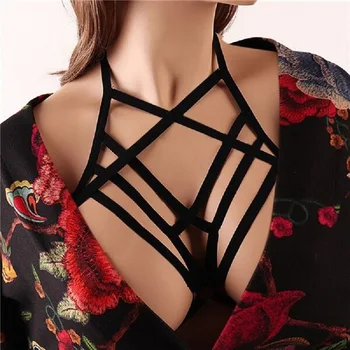 

Sexy Crossing Bandage Bra Popular Elastic Bandage Underwear Wire Harness Adjust Elastic Bra High Quality Underwear Hollow Belt