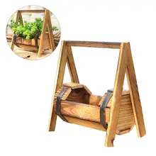 ДЕРЕВЯННАЯ КАЧАЛКА Форма Цветочная корзина пастырской европейский стиль Садоводство поставки цветочные горшки дропшиппинг