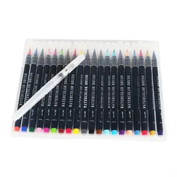 

20 Color Premium Soft Watercolor Brush Pen Flexible Tip Painting Brush Water Pens for Children Adult Black Holder Coloring
