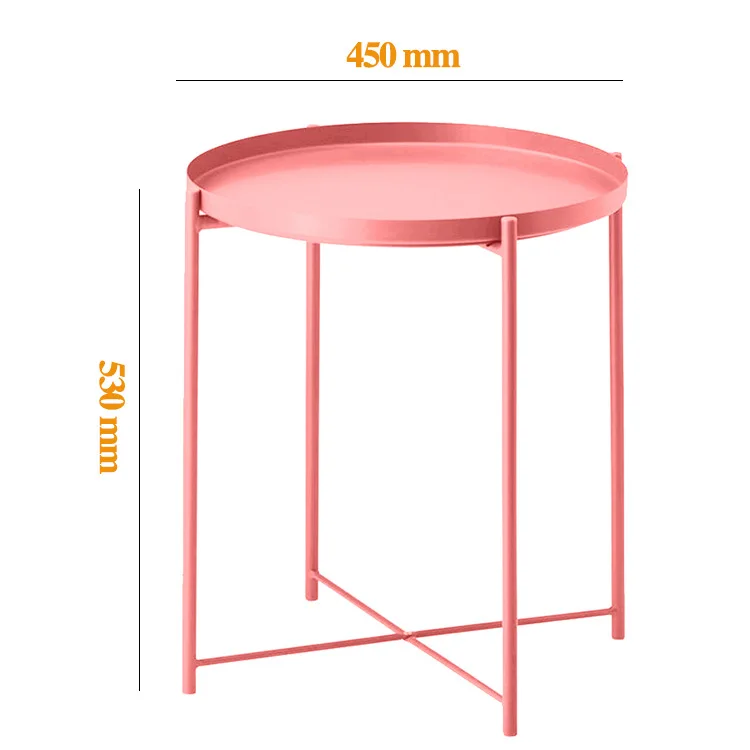 Nordic wrought iron tray small table Simple sofa edge wrought iron tray coffee table coffee folding small round table Nordic wrought iron tray small table Simple sofa edge wrought iron tray coffee table coffee folding small round table