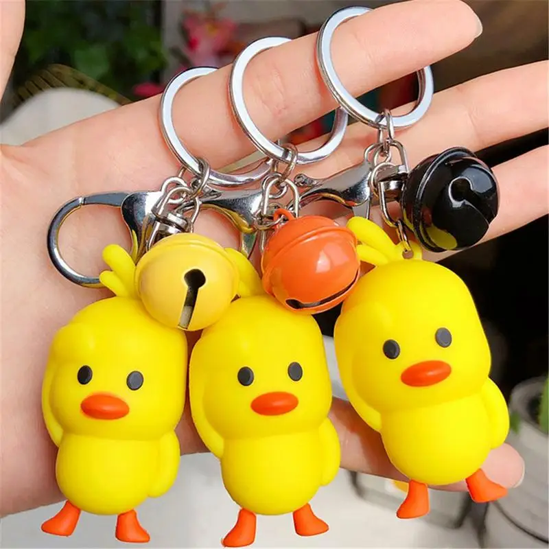 

Cute Duck Shaped Keychain Hook Up Cartoon Cute Dancing Duck Shaped Keychain Unisex Car Bag Bell Keychain Pendant