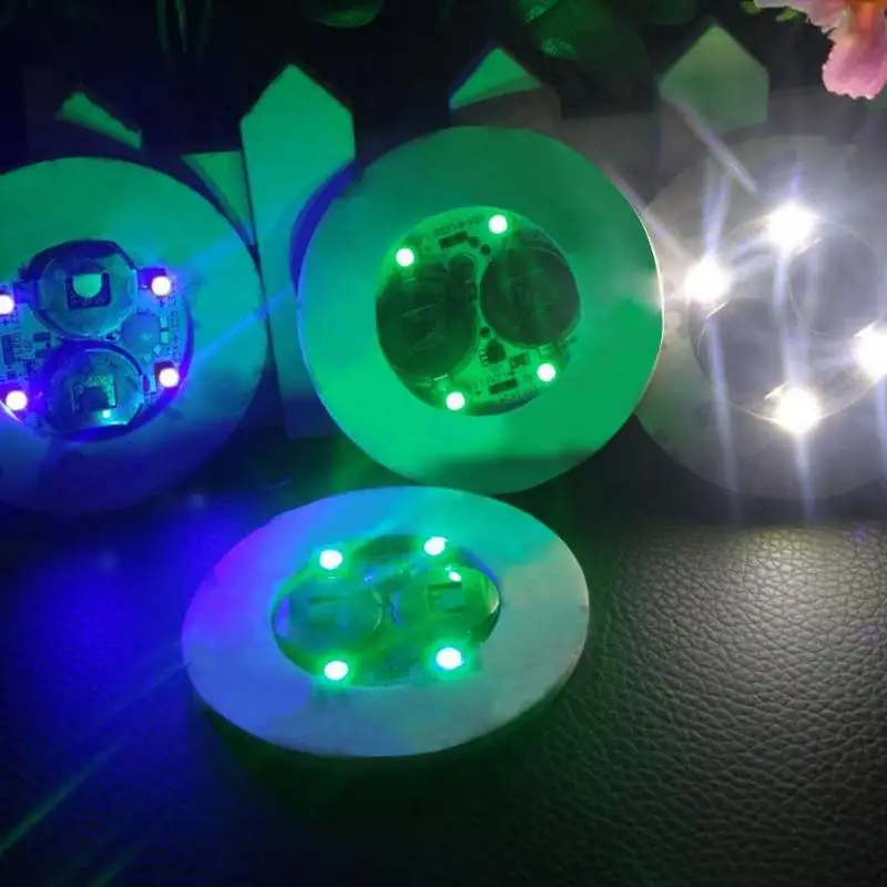 

LED Coaster LED Bottle Light Stickers Glow Bar Club Party Vase Decoration LED Glorifier Mini Light Drink Cup Mat Holiday Lights