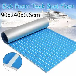 90x240 см самоклеющиеся EVA пены Тиковый лист лодка яхта синтетический настил см 0,6 см пены пол коврики синий с белой линии пол простыни