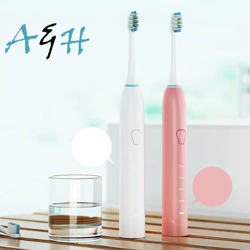 

4 Modes Sonic Electric Toothbrush with 2 Heads Rechargeable USB Charging Teeth Tooth Brush 2 Minutes Timer Vibration
