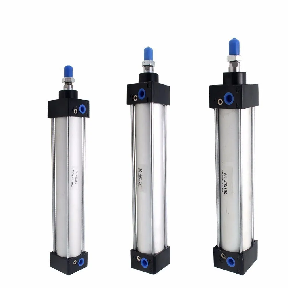 

Standard Air Cylinders 32/40/63mm Bore Double Acting Pneumatic Cylinder SC 50/75/100/125/150/175/200/250/300mm Stroke Hot Sale