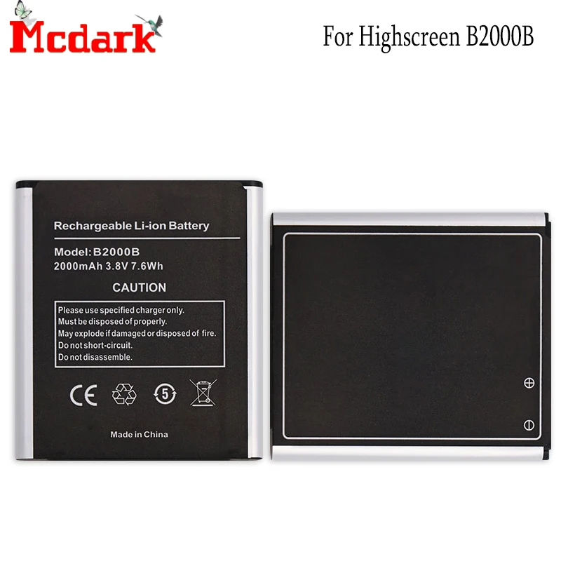 

Mcdark For Highscreen WinWin win win B2000B Battery Replacement High Quality 2000mAh Back Up Bateria For Highscreen B2000B