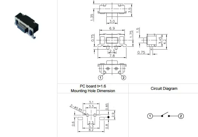 50 шт. Высокое качество микро тактовый переключатель 3x6x3 5 мм SMD для MP3 MP4 Tablet PC