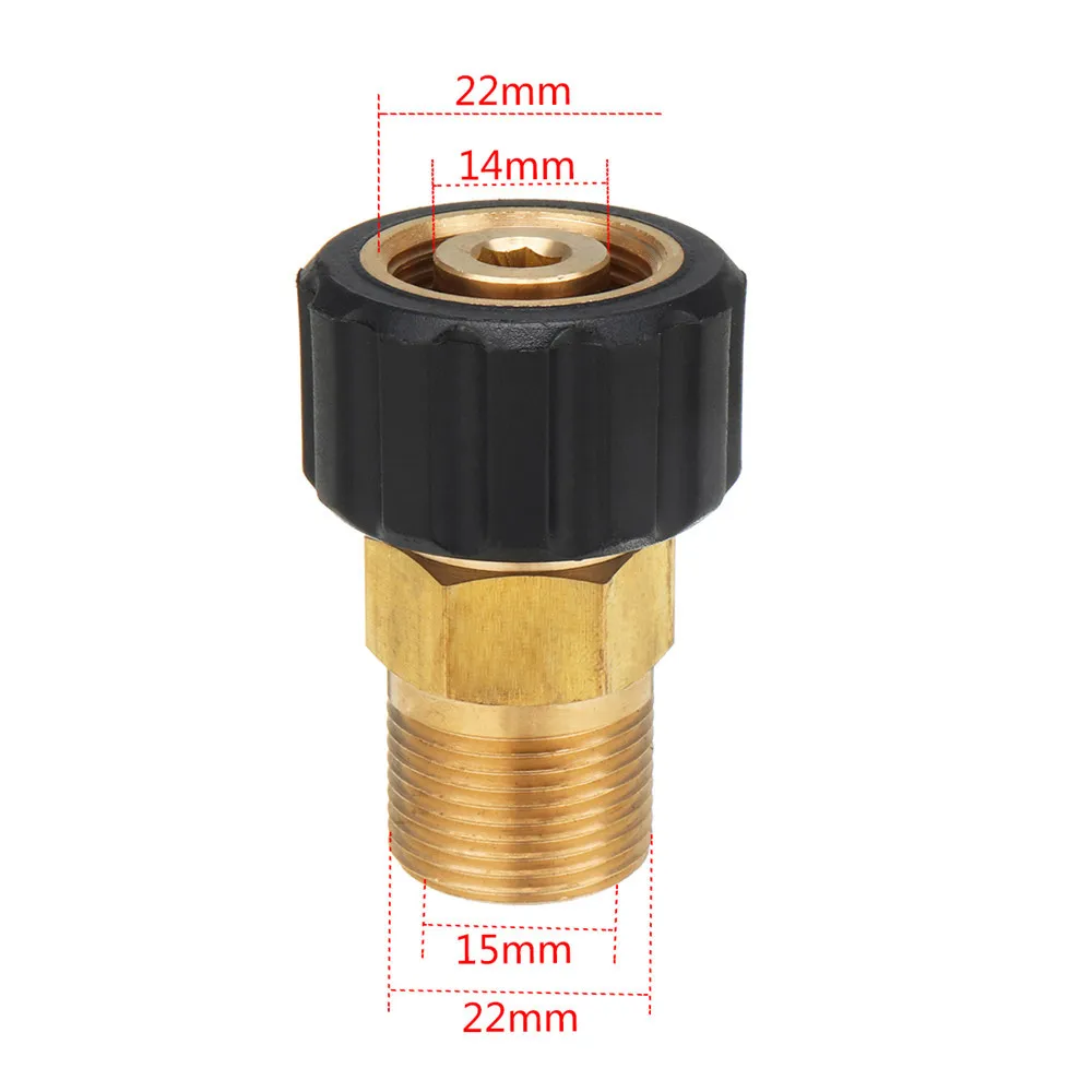 Female M22 15mm To Male M22 14mm Adapter Plug European Coupler 15mm F to 14mm M 