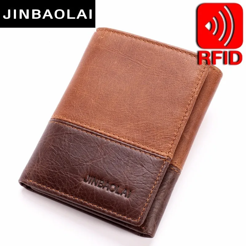 

New 3 Fold Genuine Leather Men Wallet Small Men Walet Hasp Male Portomonee Short Card Holder Brand Perse Carteira For Men Wallet