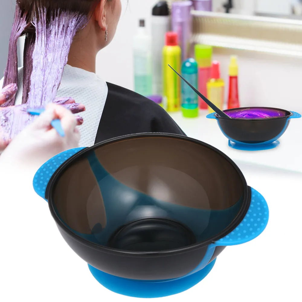 Salon Hairdressing Coloring Dyeing Bowl with Silicone Sucker Base Anti