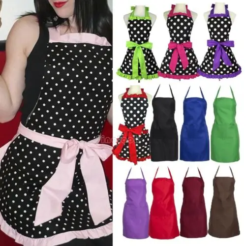 Women Men Chef Restaurant Bib Apron with Pockets Cooking Kitchen Adjustable