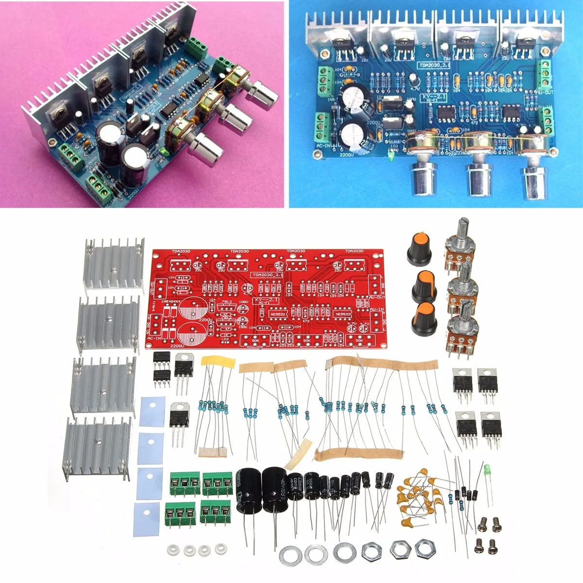LEORY Dual Tracks 12V 30W TDA2030 Subwoofer Audio Power Amplifier Board