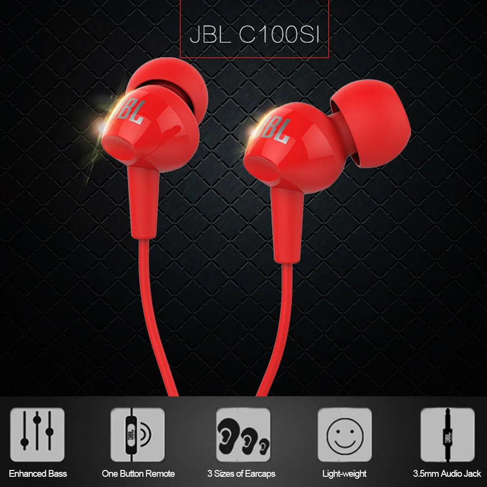 JBL C100SI 3 5mm Wired Headphones Stereo Music Headset Dynamic Earphones Hands free with Mic fone de ouvido JBL Earbuds