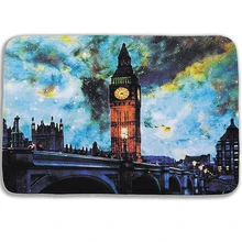 Новые 3D коврики для ванной с масляной росписью Биг-Бен, коврики для ванной комнаты с бесплатной доставкой, современный ковер в стиле лондонского моста tapis wc 15,74*23,62 дюйма