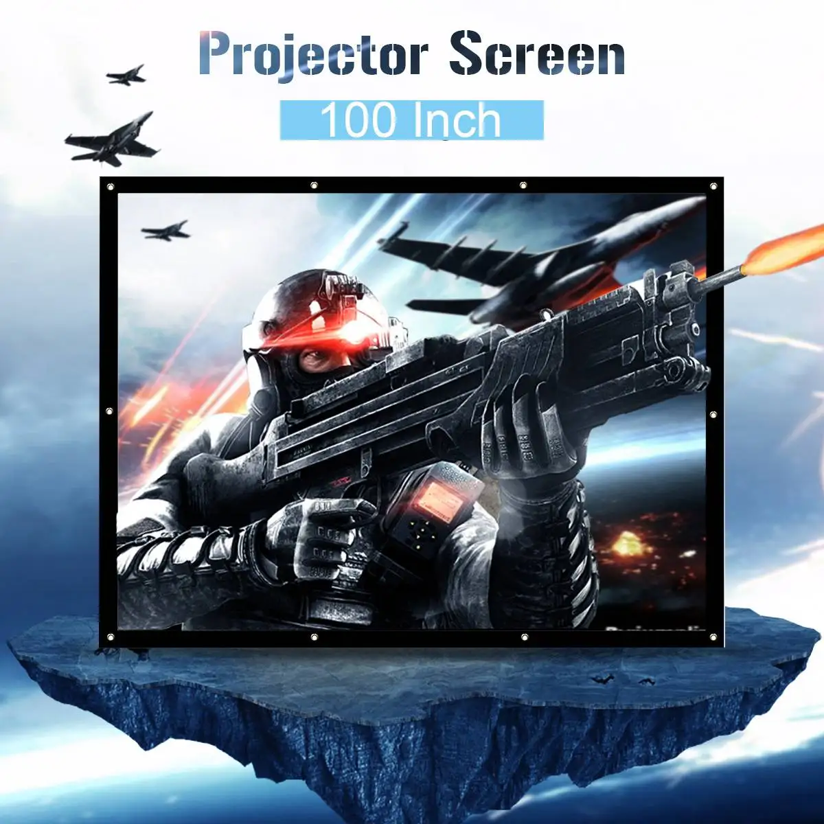 

100 Inch Foldable HD Projector Screen Projection Screen for Home theater Travel 16:9