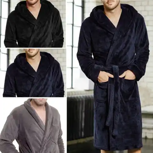 Peignoir De Bain En Flanelle Et Molleton De Corail Pour Homme Tenue De Chambre Chaude Et Tres Douce Kimono Aliexpress