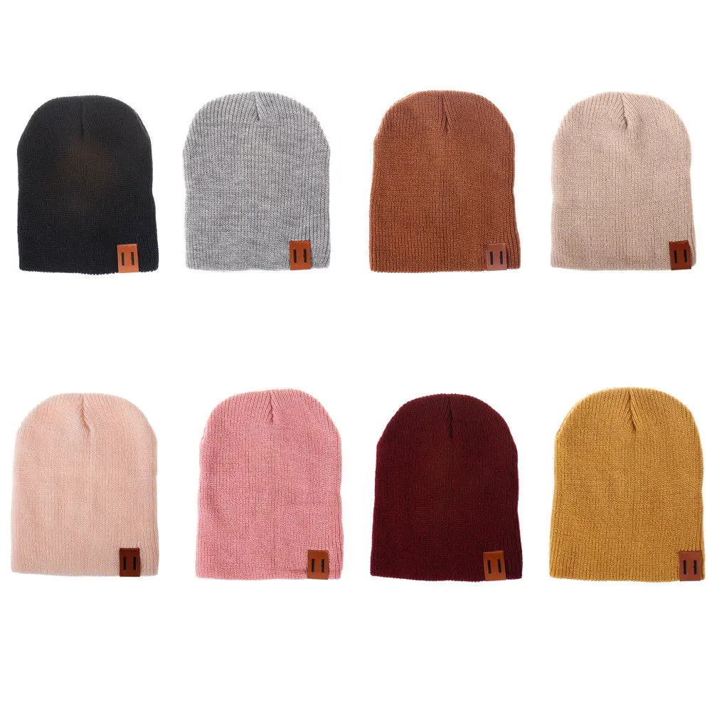 

Women Men Kids Baby Warm Winter Knit Beanie Hat Crochet Ski Ball Cap Earmuffs