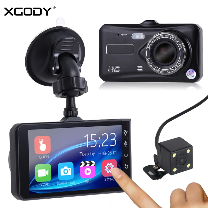 

Xgody A6t 4" Dvr Dash Cam Rear View Camera Touch Screen Night Vision Video Recorder Dashcam Motion Detection Car Dvr Mirror