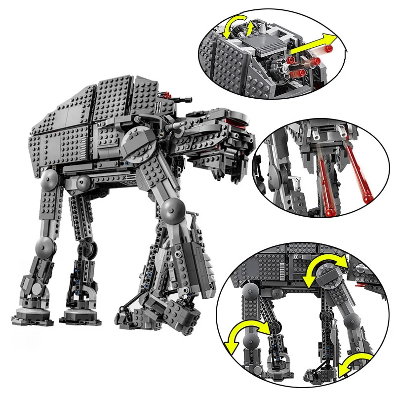 

1541pcs Diy Building Blocks Star Wars First Order Heavy Assault Walker Comptiable With Legoingly Toys For Children kids gift
