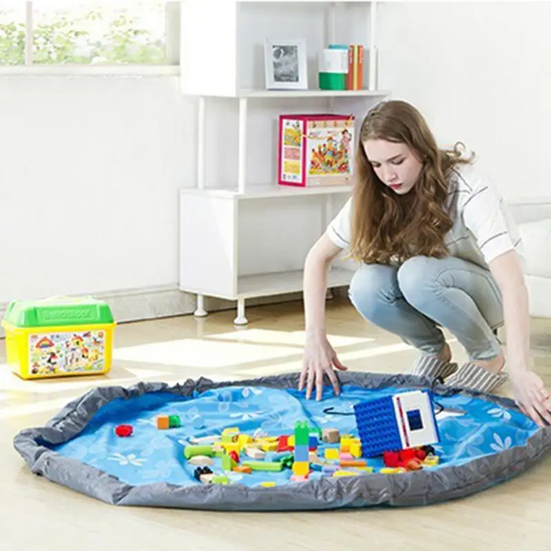 

Portable Kids Toy Storage Bag and Play Mat Toys Organizer Bin Box New Organizer Blanket Rug Fashion Practical Storage Bags