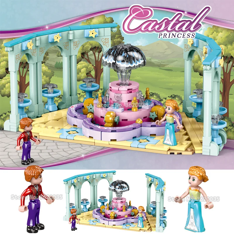 Girl Castle Series Magic Building Blocks Fountain Prince Princess Meet Figures Model Friend Suit Gift For Girl With Legoinglys