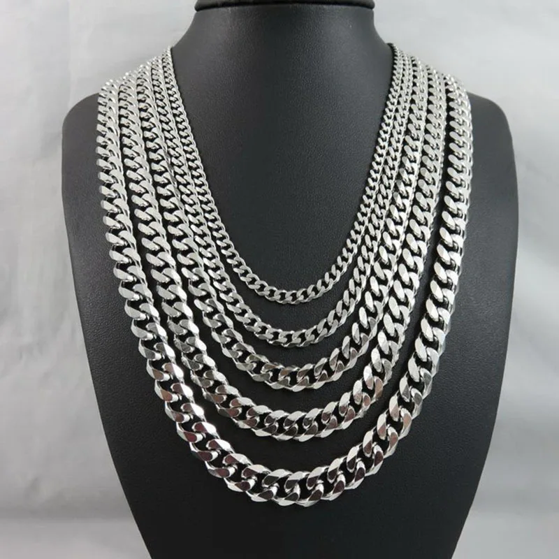 

jingyang Stainless Steel Necklace Link Men Accessories Women Punk Gifts For Best Friends Hip Hop Jewelry Male Curb Cuban Chain