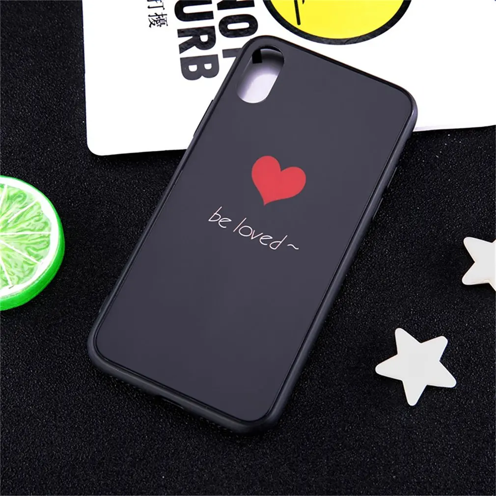 Love Pattern Aurora Glass Phone Case Cover Shell Cellphone Case Protection Man Woman Fashion Accessories,Mobile Phone