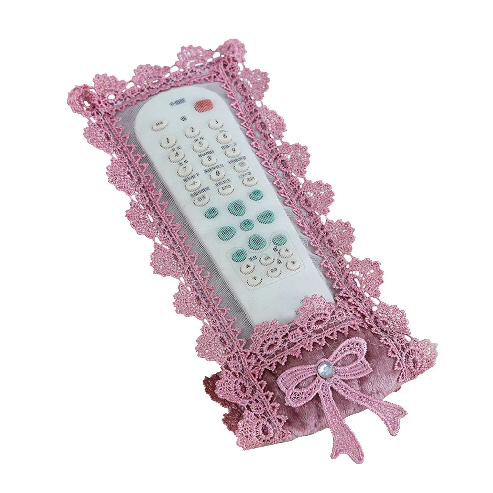 Remote Control Covers 1PC European Style Creative Beautiful Fabric Lace Cover for Remote Control Set Middle Size(Deep Purple)