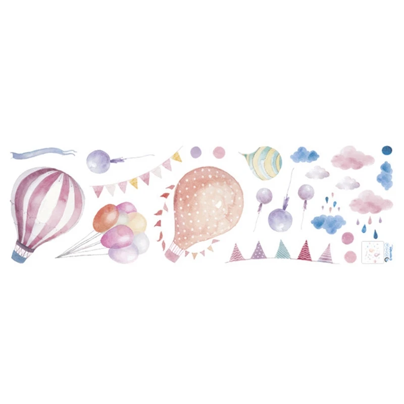 

Balloons Flag Rain Wall Stickers For Kids Rooms Decals Children Bedroom Kindergarten Decoration Wall Sticker Decals
