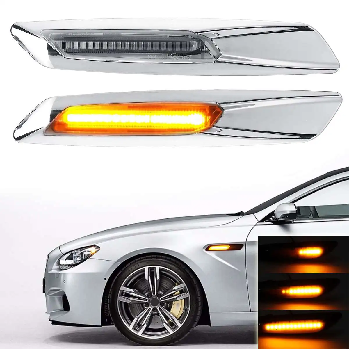 

Flowing LED Turn Indicator Signal Lamp Side Marker Turn Signal Lights Sequential For BMW E81 E82 E88 E90 E91 E60 E61 E46 E83