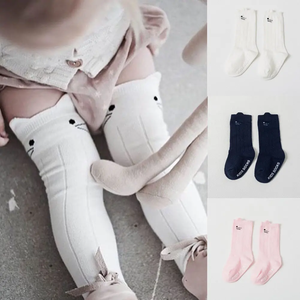 

Emmababy 2019 New Cartoon Cotton Baby Kid Girls Toddler Knee High Socks Cotton Cute Socks 0-4T