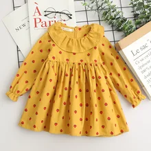 

Toddler Girls Dress 2019 Children Long Sleeve Printed Princess Dresses For 3-7Y Kids Clothes Vestido Infantil Robe Enfant Fille