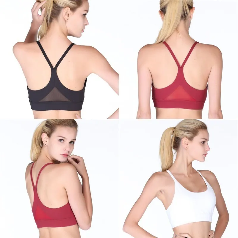 

Solid Color Breathable Motion Bras Shockproof Sexy Motion Push Up Yoga Bras High Stretch Underwear Motion Shockproof For Women