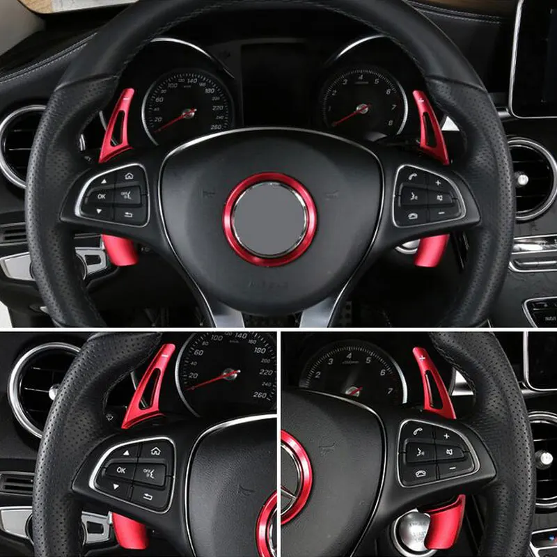 1 par de extensión de palanca de cambio de volante de coche para Benz A B C E GLE clase W176 W205 W212 w222 W246 C117 W218 X156