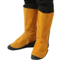 Рабочие сварочные кожаные высокие ботинки кожаные сварочные пожаробезопасные леггинсы для ног сварщик покрытие для ног сварочные инструменты