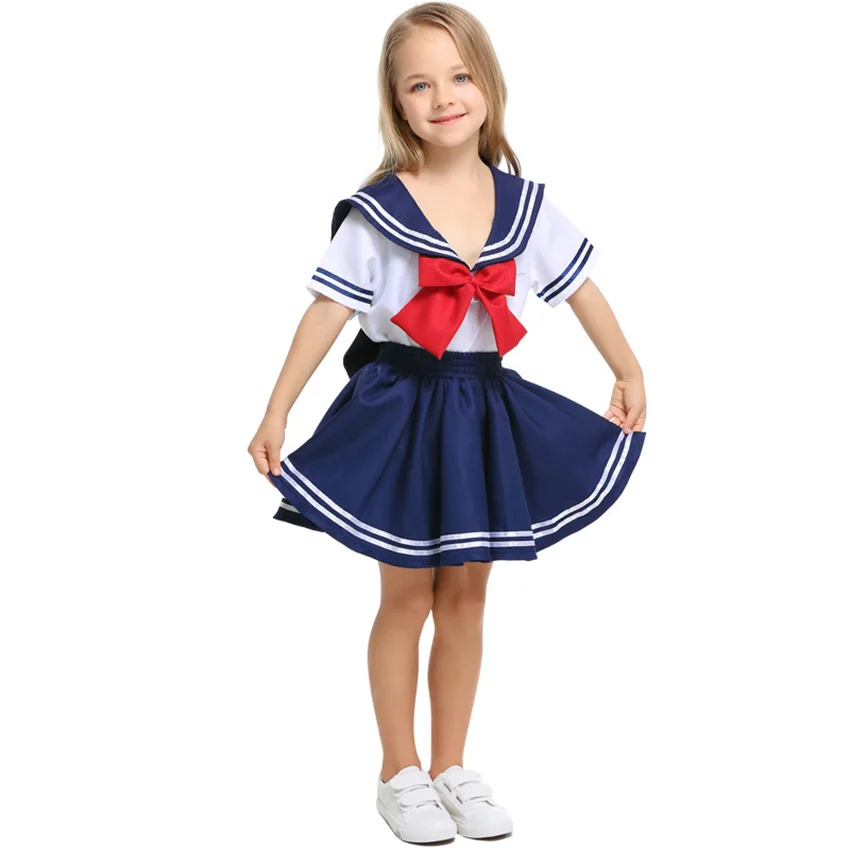 

Sailor School Uniform Japanese Fashion School Girl Skirt Baby Girl Boy Cheerleader Fancy Clothing Team Wear Korean Kids Costume