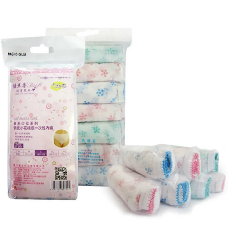 BAHEMAMI 7pcs/lot Print Disposable Panties Maternity Underwear Panties