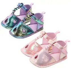 Детская обувь против скольжения малыша обувь дышащие летние сандалии Walker для От 0 до 1 года для маленьких девочек